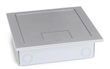 Lew Electric 2200-SS Recessed Floor Box for Concrete or Wood, Hinged Lid, 2 Decora, Stainless Steel Finish