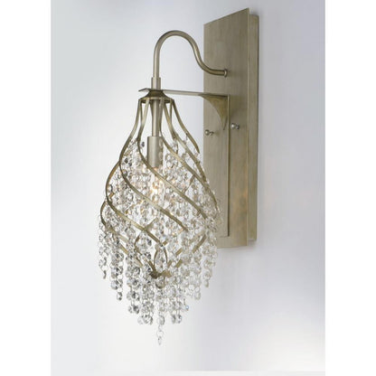 Maxim Lighting 22001CGOI Twirl 1 Light Wall Sconce Gold Silver Beveled Crystal Front View