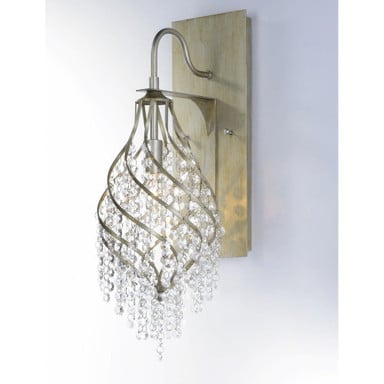 Maxim Lighting 22001CGOI Twirl 1 Light Wall Sconce Gold Silver Beveled Crystal Side View