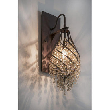 Maxim Lighting 22001CGOI Twirl 1 Light Wall Sconce Oil Rubbed Bronze Cognac Crystal Illuminated