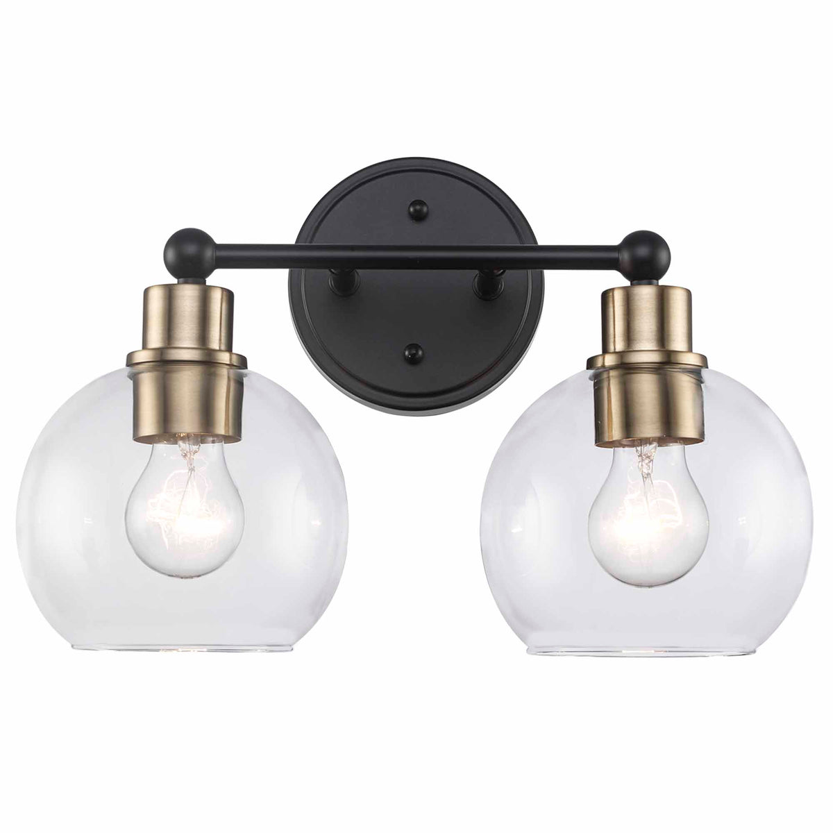 Trans Globe Lighting 22222 AG-BK Grand 2 light bath vanity wall light