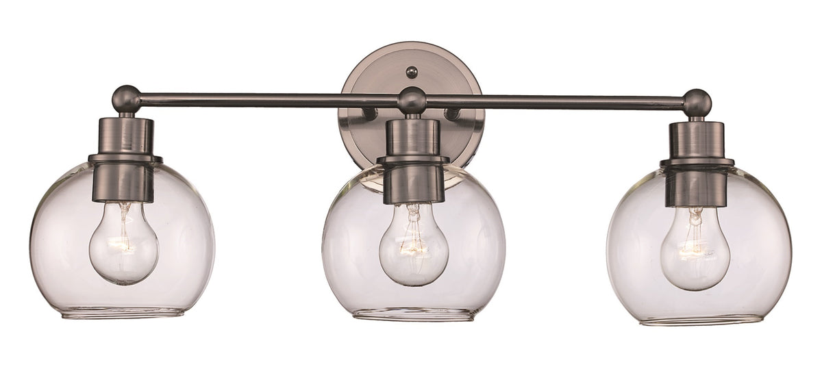 Trans Globe Lighting 22223 BN Grand 3 light brushed nickel bath vanity wall light