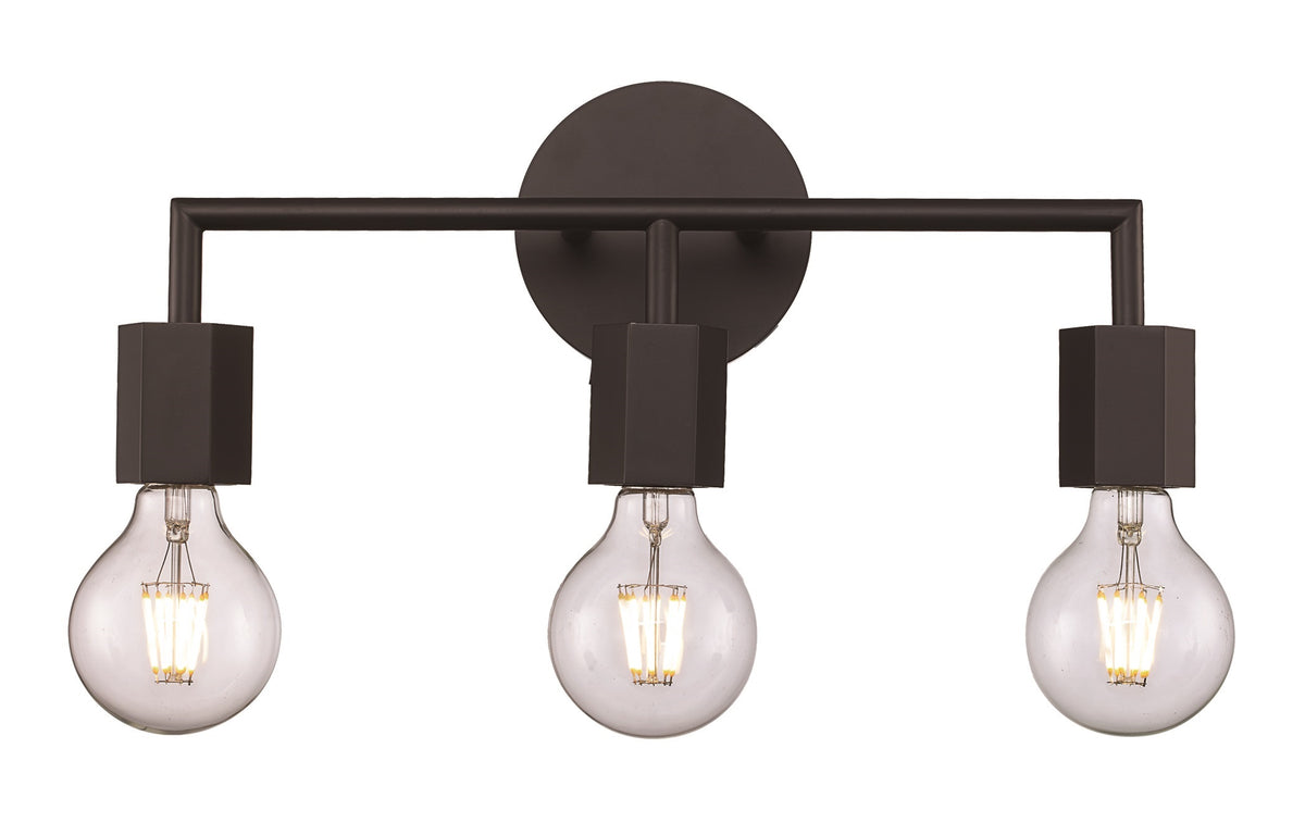 Trans Globe Lighting Placerville 3 light black bath vanity wall light