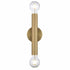 Trans Globe Lighting 22302 AG Auburn 2 Light Antique Gold Wall Sconce front view