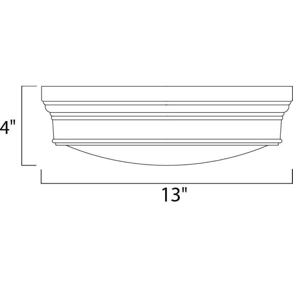 Maxim Lighting 22370SWNAB Fairmont Flush Mount Line Drawing - 13 Inch Wide by 4 Inch High