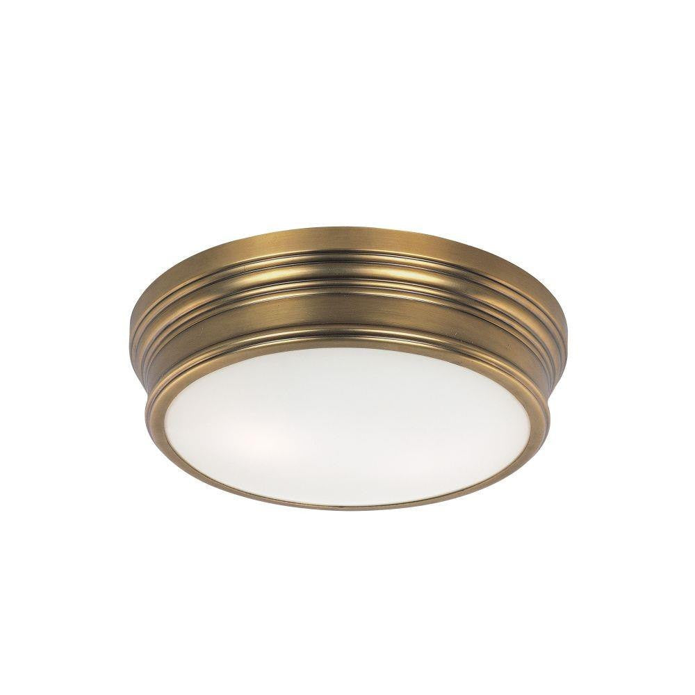 Maxim Lighting 22370SWNAB Fairmont 2 Light 13 Inch Natural Aged Brass Flush Mount Ceiling Light