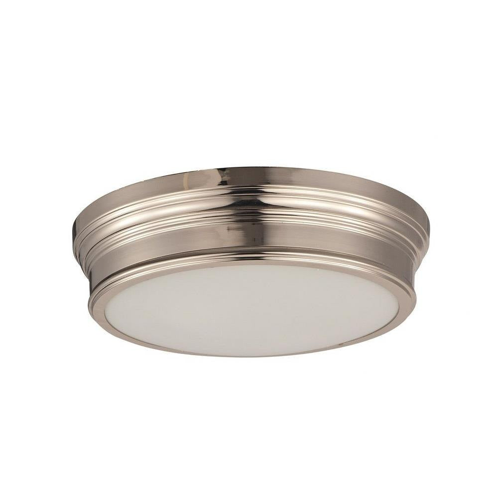 Maxim Lighting 22370SWNAB Fairmont 2 Light Flush Mount in Polished Nickel Finish
