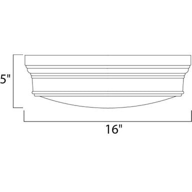 Maxim Lighting 22371SWNAB Fairmont Flush Mount Dimension Diagram 16 Inch Width 5 Inch Height