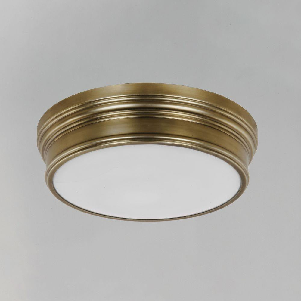 Maxim Lighting 22371SWNAB Fairmont Flush Mount Natural Aged Brass Installed View