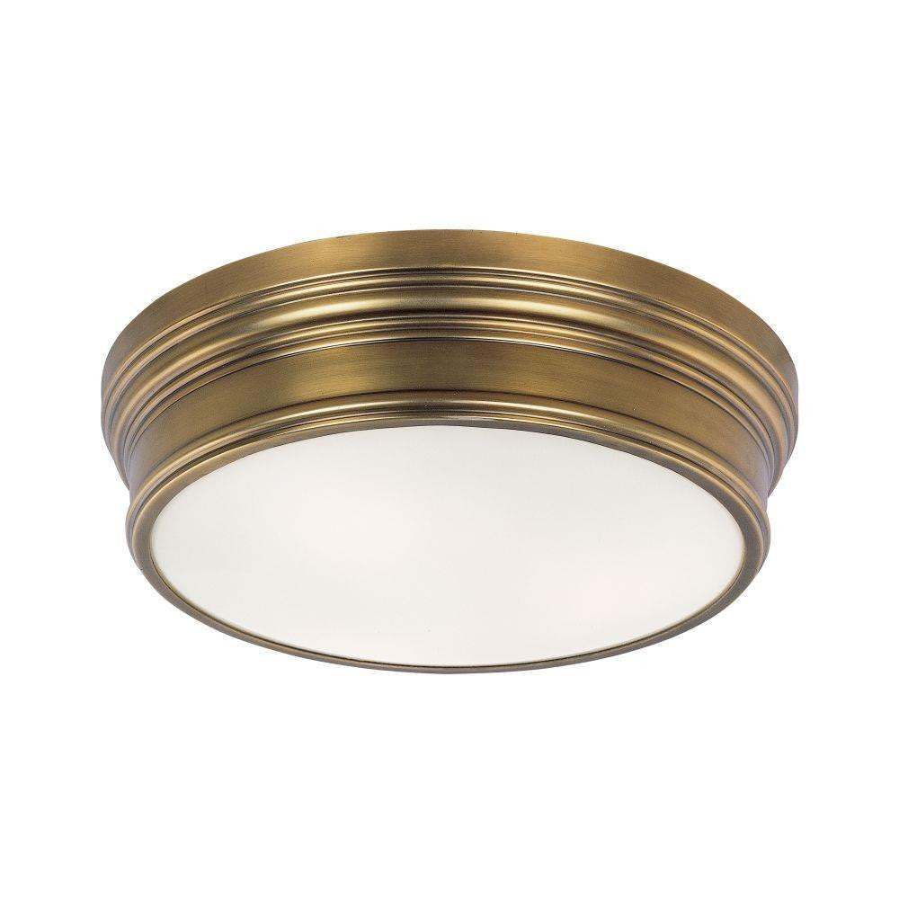 Maxim Lighting 22371SWNAB Fairmont 3 Light 16 Inch Natural Aged Brass Flush Mount Ceiling Light