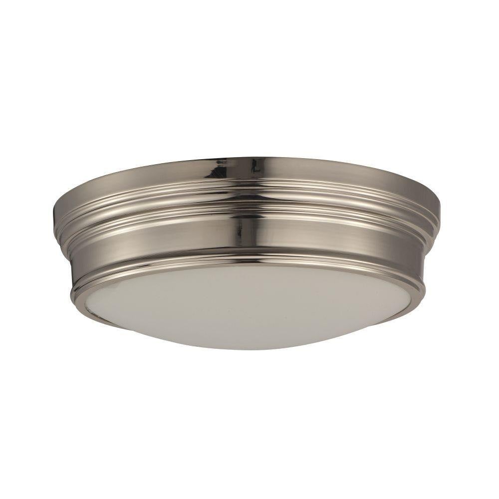 Maxim Lighting 22371SWNAB Fairmont 3 Light 16 Inch Polished Nickel Flush Mount Ceiling Light