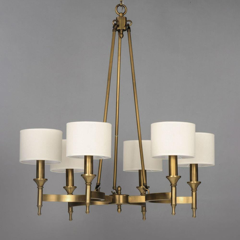 Maxim Lighting 22375OMNAB Fairmont 6 Light Natural Aged Brass Chandelier - Front View