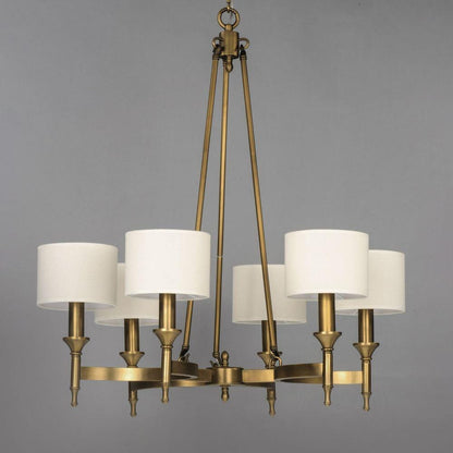 Maxim Lighting 22375OMNAB Fairmont 6 Light Natural Aged Brass Chandelier - Front View
