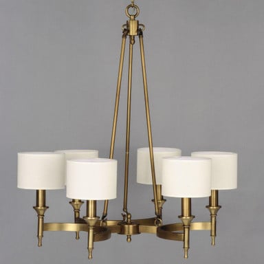 Maxim Lighting 22375OMNAB Fairmont 6 Light Natural Aged Brass Chandelier - Angled View