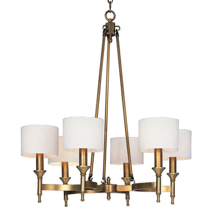 Maxim Lighting 22375OMNAB Fairmont 6 Light Natural Aged Brass Chandelier - White Background