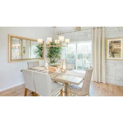 Maxim Lighting 22376OMNAB Fairmont 6 Light Chandelier in Natural Aged Brass Installed in Dining Room