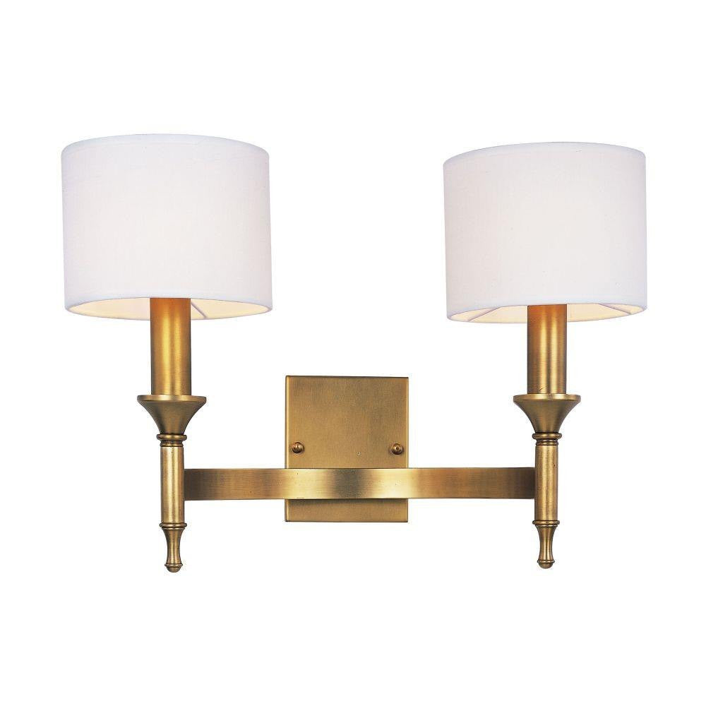 Maxim Lighting 22379OMNAB Fairmont 2 Light Natural Aged Brass Wall Sconce - White Background