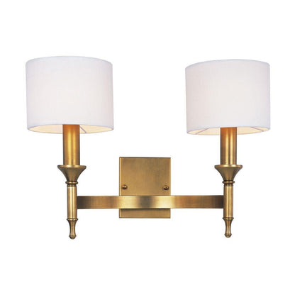 Maxim Lighting 22379OMNAB Fairmont 2 Light Natural Aged Brass Wall Sconce - White Background