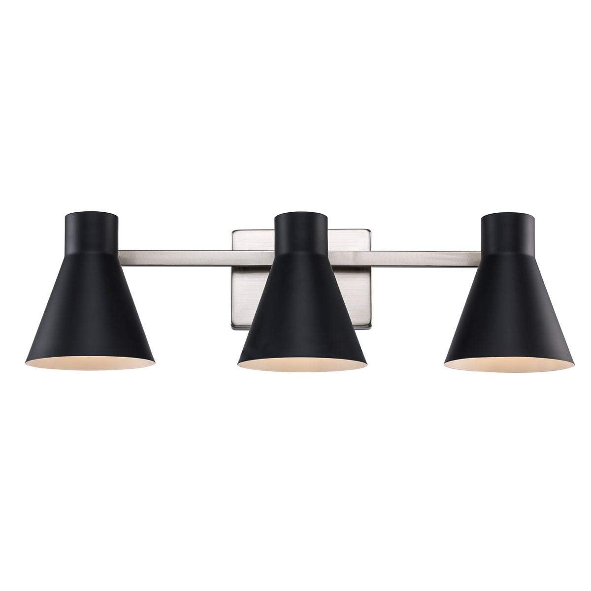 Trans Globe Lighting 22383 BK-BN GearShine 3 light vanity wall light in black and brushed nickel