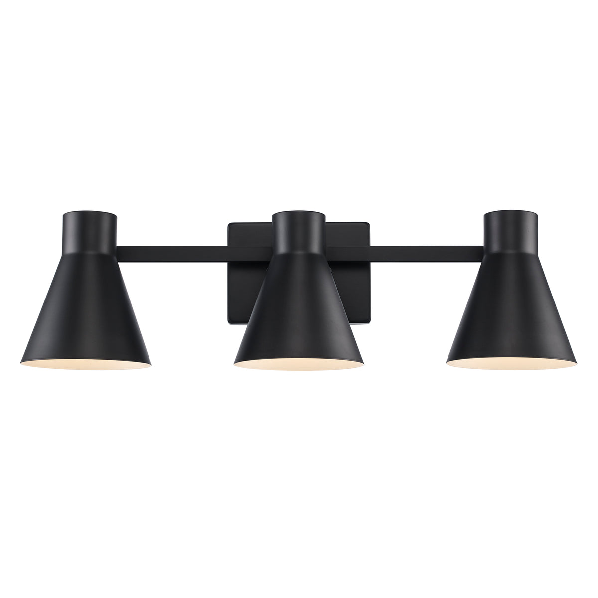 Trans Globe Lighting 22383 BK GearShine 3 light black bath vanity wall light front view
