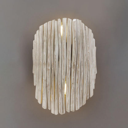 Maxim Lighting 22420WWTBZ Baywood 2 Light Wall Sconce in Weathered White - Front View Illuminated