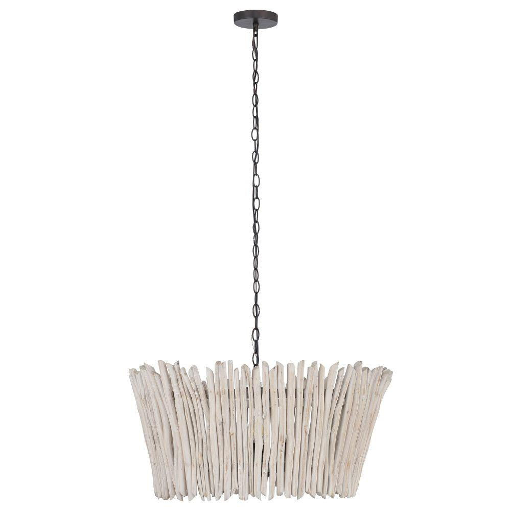 Maxim Lighting 22424WWTBZ Baywood 4 Light 24 inch Weathered White Textured Bronze Chandelier Ceiling Light - front view on white background