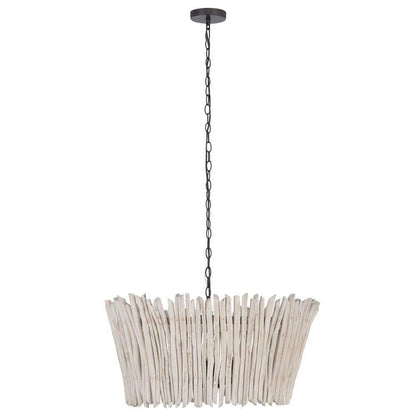 Maxim Lighting 22424WWTBZ Baywood 4 Light 24 inch Weathered White Textured Bronze Chandelier Ceiling Light - front view on white background