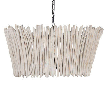 Maxim Lighting 22424WWTBZ Baywood 4 Light 24 inch Weathered White Textured Bronze Chandelier Ceiling Light - close-up detail of wood branch design