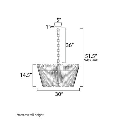 Maxim Lighting 22426WWTBZ Baywood Chandelier Dimensions Diagram
