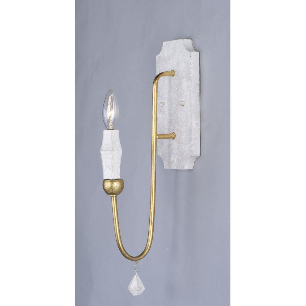 Maxim Lighting 22432CSTGL Claymore 1 Light Wall Sconce in Claystone Gold Leaf finish - front view on grey background