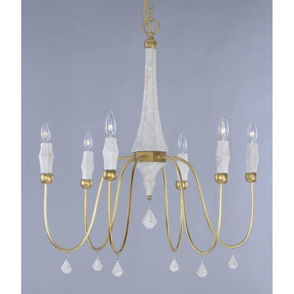 Maxim Lighting 22436CSTGL Claymore 6 Light 28 Inch Claystone Gold Leaf Chandelier Ceiling Light - Angle View
