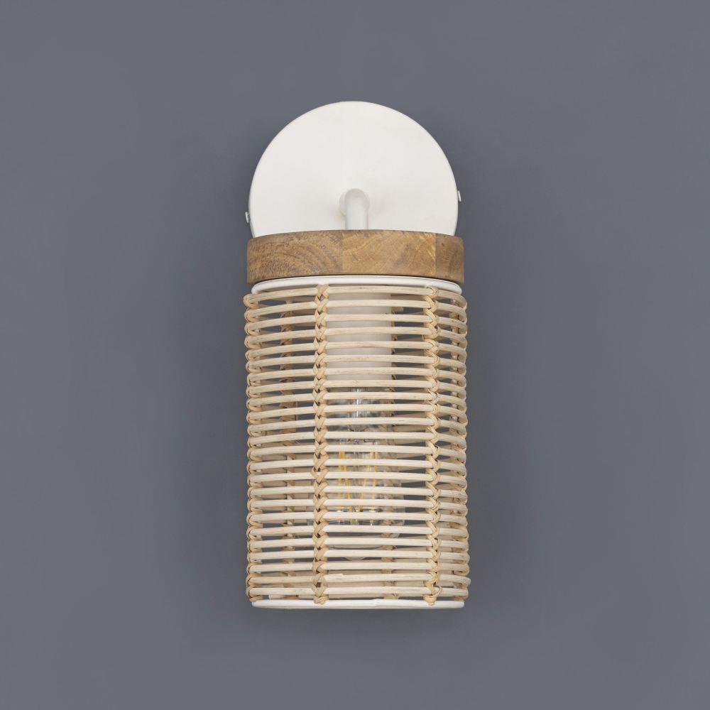 Maxim Lighting 22440NAEC Vannerie 1 Light Ecru Wall Sconce front view on gray background