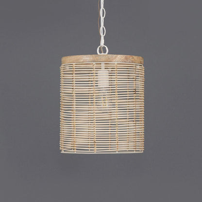 Maxim Lighting 22441NAEC Vannerie 1 Light Ecru Pendant - Dark Background Side View