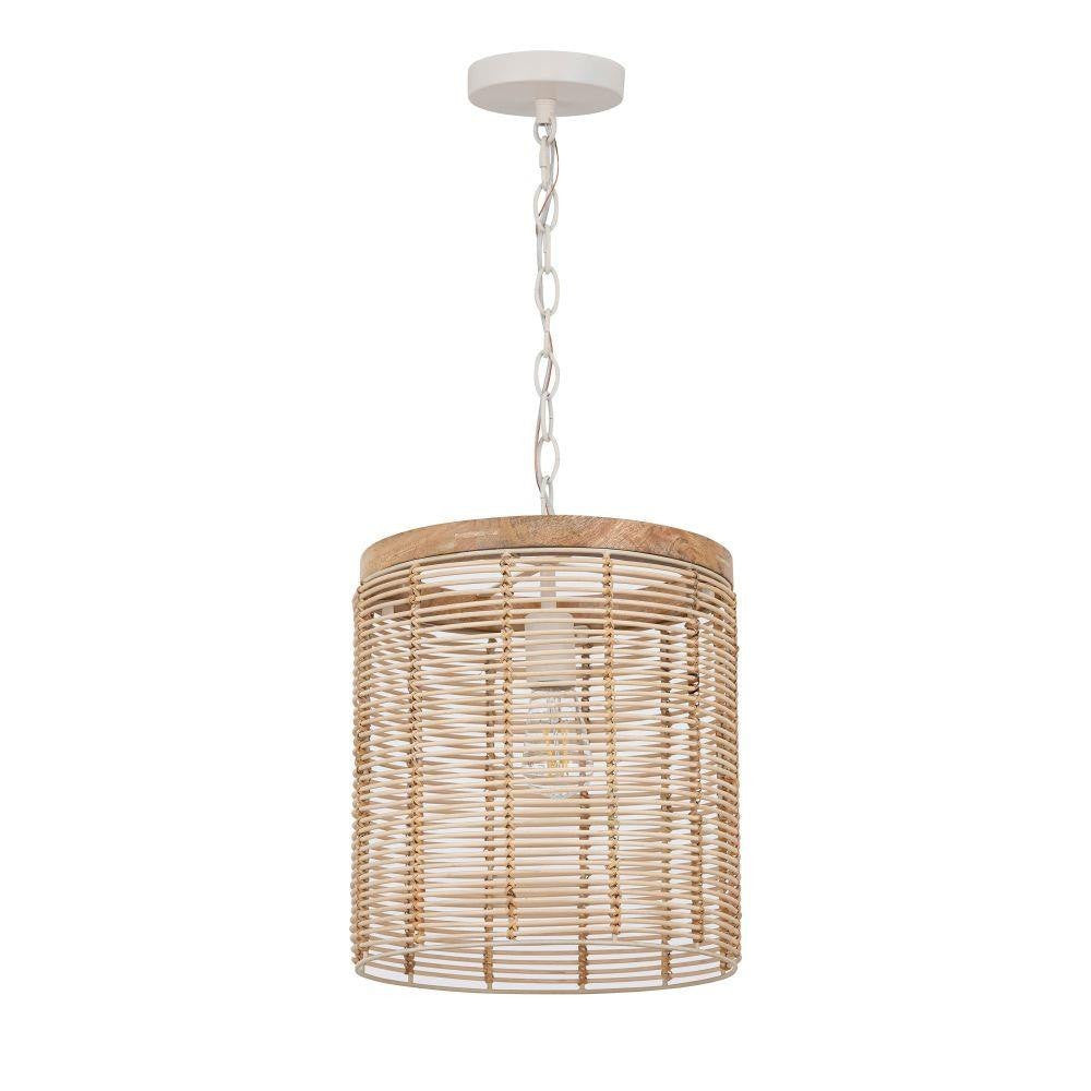 Maxim Lighting 22442NAEC Vannerie 1 Light 12 inch Ecru Weathered Wood Pendant Ceiling Light - Main View