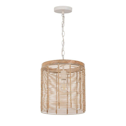 Maxim Lighting 22442NAEC Vannerie 1 Light 12 inch Ecru Weathered Wood Pendant Ceiling Light - Main View