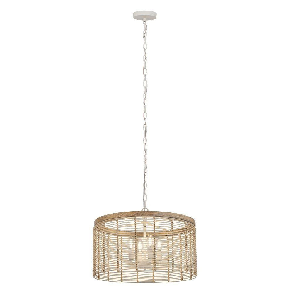 Maxim Lighting 22445NAEC Vannerie 4 Light Pendant Ceiling Light - Full Length View with Chain