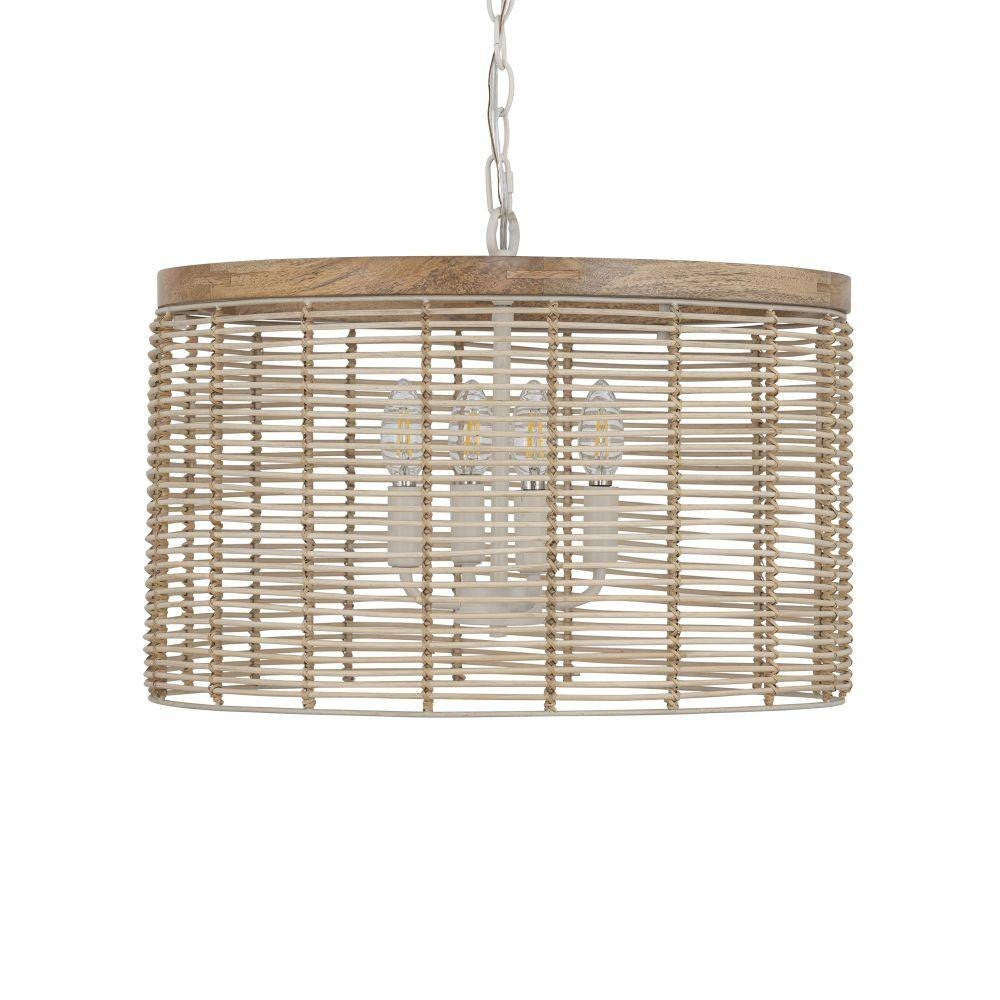 Maxim Lighting 22445NAEC Vannerie 4 Light Pendant Ceiling Light - Close-Up Detail of Rattan Shade