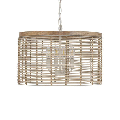 Maxim Lighting 22445NAEC Vannerie 4 Light Pendant Ceiling Light - Close-Up Detail of Rattan Shade