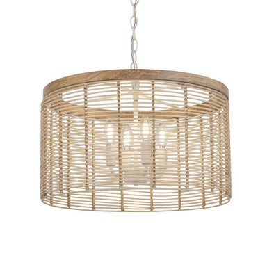 Maxim Lighting 22445NAEC Vannerie 4 Light Pendant Ceiling Light - Side Angle View