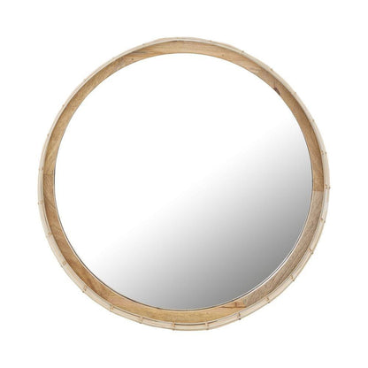 Maxim Lighting 22449NAEC Vannerie 30 Inch Ecru Round Wall Mirror - Front View