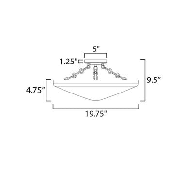 Maxim Lighting 22450WTNAB Artemis Pendant Ceiling Light - Dimensions Diagram