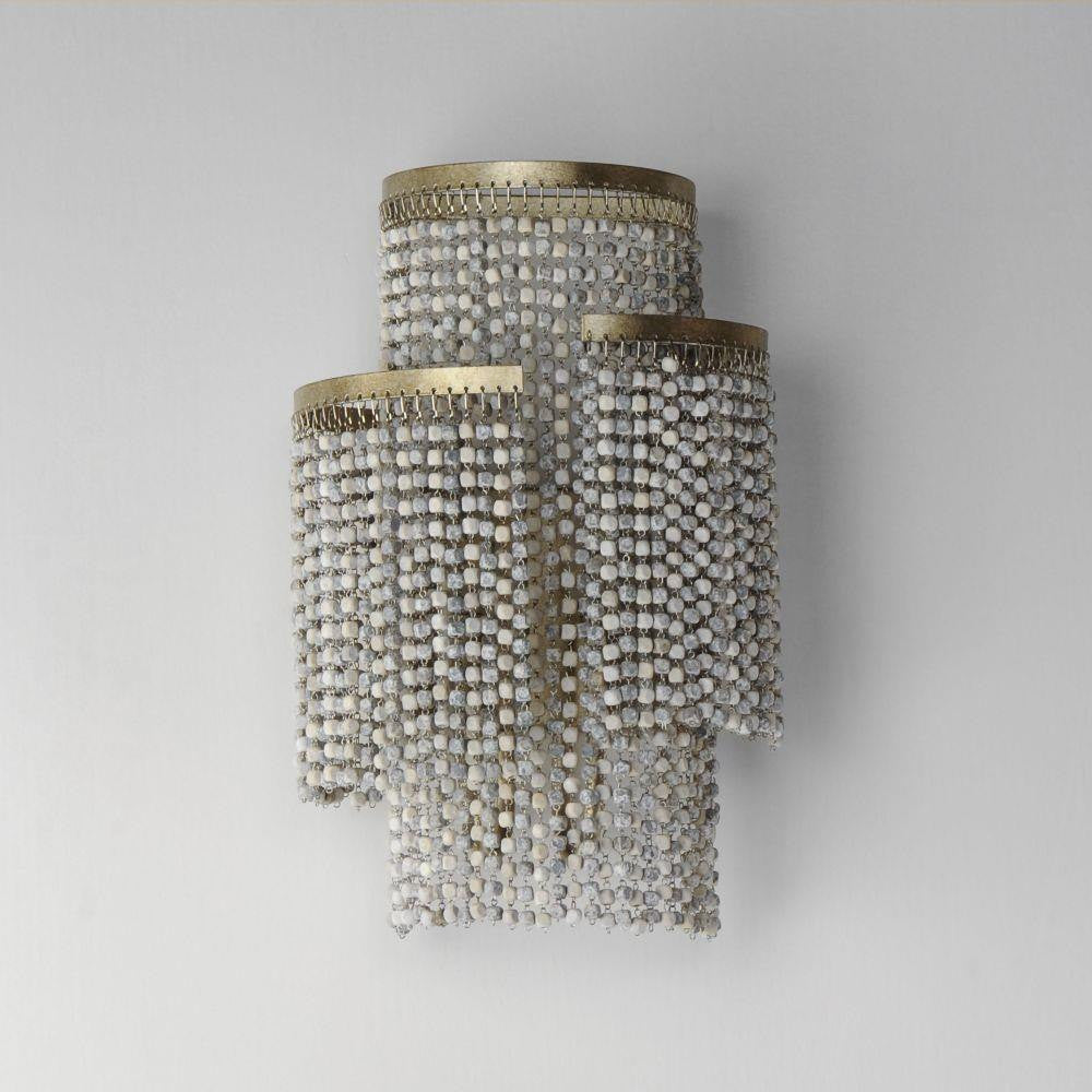 Maxim Lighting 22460WWDGS Fontaine 2 Light Golden Silver Wall Sconce - Front View