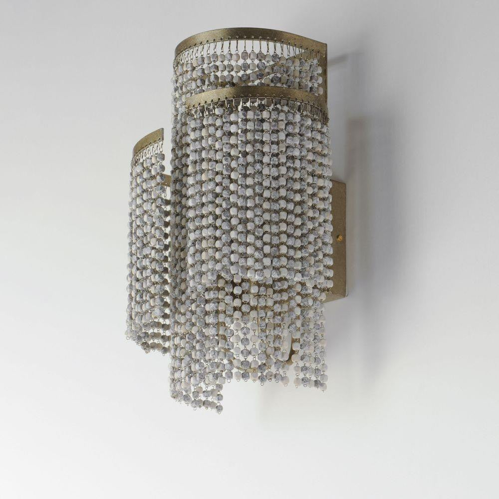 Maxim Lighting 22460WWDGS Fontaine 2 Light Golden Silver Wall Sconce - Side Angle View