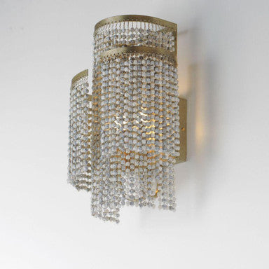 Maxim Lighting 22460WWDGS Fontaine 2 Light Golden Silver Wall Sconce - Lit Detail View