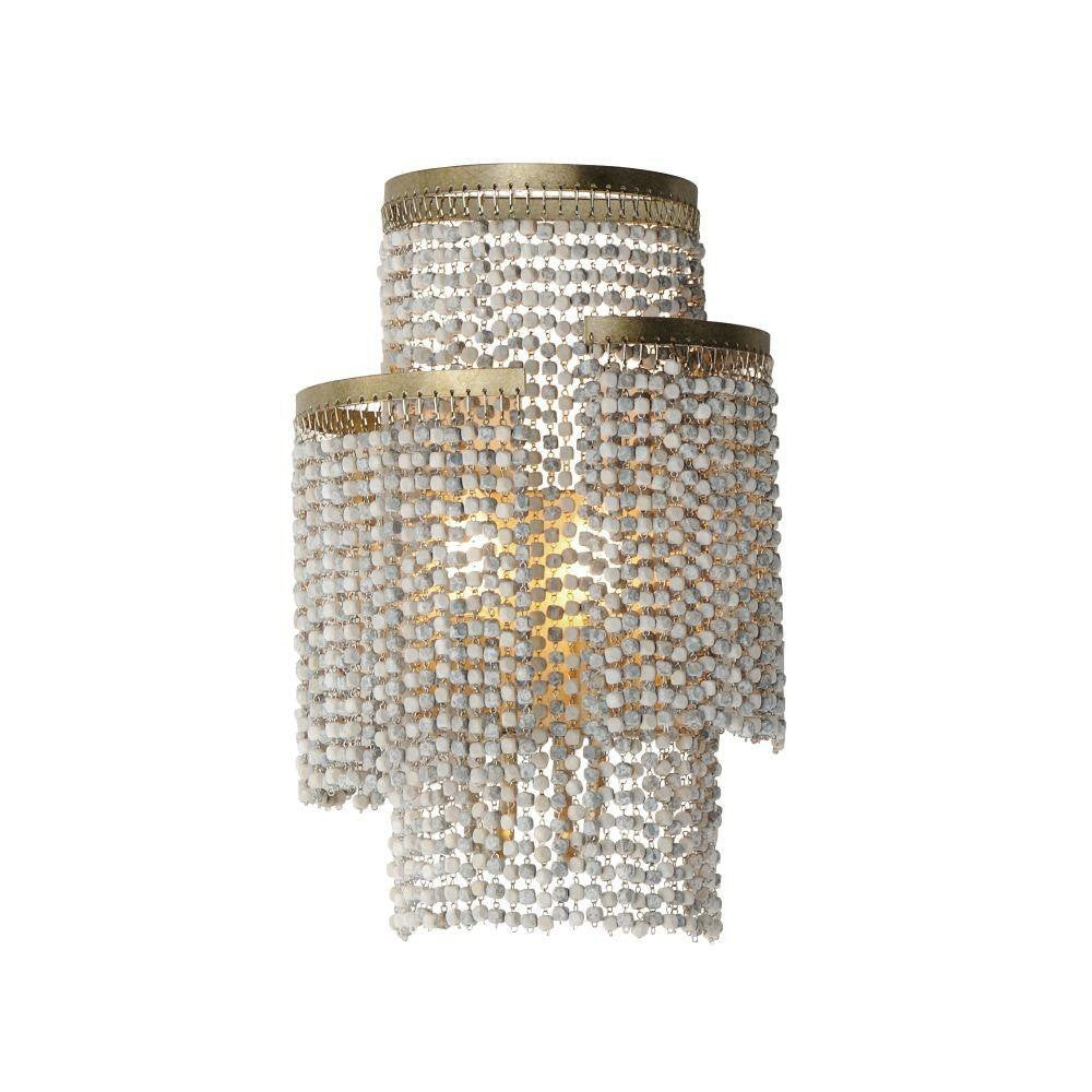 Maxim Lighting 22460WWDGS Fontaine 2 Light Golden Silver Wall Sconce - Illuminated View