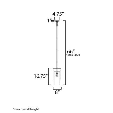 Maxim Lighting 22461WWDGS Fontaine 1 Light Golden Silver Beaded Pendant - Dimensions Diagram