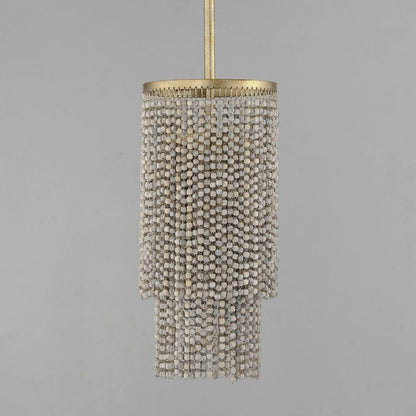 Maxim Lighting 22461WWDGS Fontaine 1 Light Golden Silver Beaded Pendant - Front View