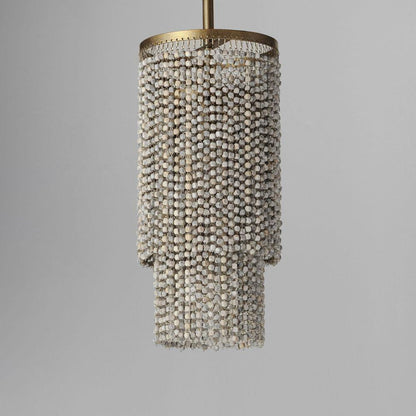 Maxim Lighting 22461WWDGS Fontaine 1 Light Golden Silver Beaded Pendant - Close Angled View