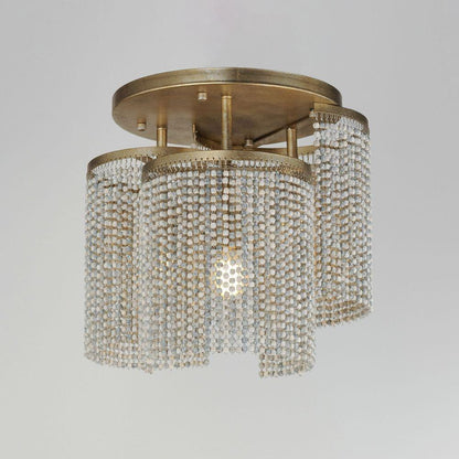 Maxim Lighting 22463WWDGS Fontaine 3 Light Golden Silver Flush Mount Ceiling Light - Angle View