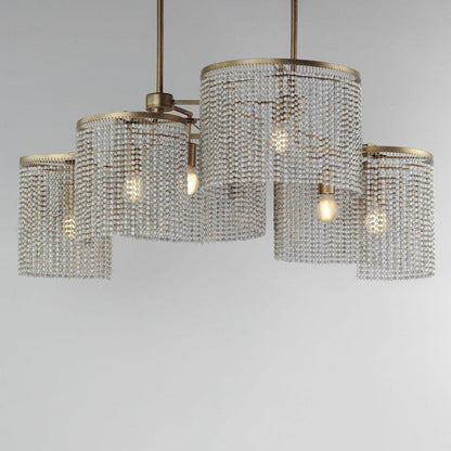 Maxim Lighting 22466WWDGS Fontaine 6 Light Golden Silver Linear Pendant - Close-Up View